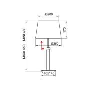 Aluminor Quatro Up tafellamp eiken grijs/chroom