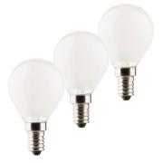 LED druppellamp E14 3W 2.700K 3 per set 470lm mat