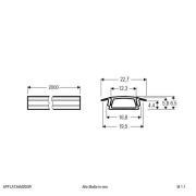 EVN APFLAT3 alu-profiel, 200cm T-profiel, wit