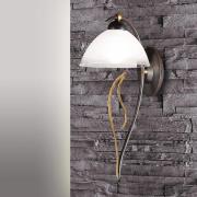 Wandlamp Amabile, roest/goud met wit glas