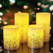 Pauleen Golden Glitter Candle LED kaars Set van 4
