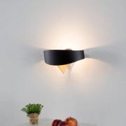 Zwart-gouden LED wandlamp Scudo