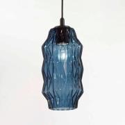 Origami hanglamp van glas, blauw