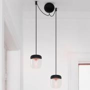 UMAGE Acorn hanglamp, zwart/koper, 2 lampen