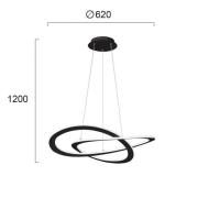 LED hanglamp Charlie, Ø 62 cm, zwart