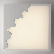 Wandlamp Chic, hoekig, zilver/gesatineerd, 25x25cm