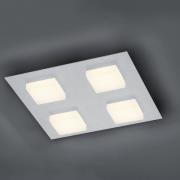 BANKAMP Luno LED plafondlamp 4-lamps zilver