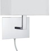 Wandlamp 6519 met LED leeslamp, chroom