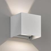 LED buitenwandlamp Wall, kubusvormig, zilver