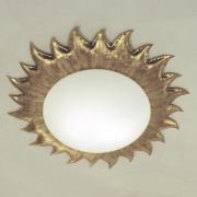 Goudkleurige plafondlamp SONNE met mat opaalglas