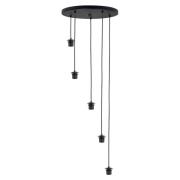 Hanglamp Fantasy, 5-lamps, zwart