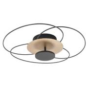 LED plafondlamp Fiore, 2.700 K, zwart/goud