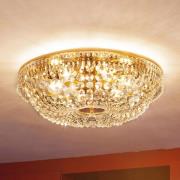 Ronde kristallen plafondlamp SHERATA, goud, 55 cm