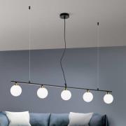 Hanglamp Snowwhite, 5-lamps, zwart
