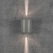 LED buitenwandlamp Canto 2, 10 cm, grijs