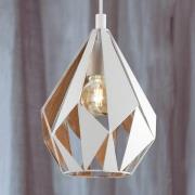 Hanglamp Carlton 1, wit-goud, Ø 20,5cm