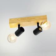 Plafondlamp Townshend 3 van hout, 2-lamps
