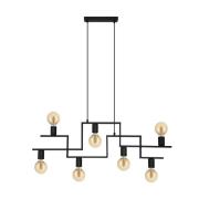 Hanglamp Fembard van staal, 7-lamps