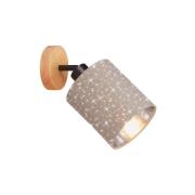 Wandspot Stofa met sterdecoratie, taupe, 1-lamp