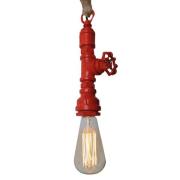 Hanglamp Vintage met hennepkabel - rood