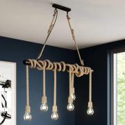 Lindby Hajo hanglamp, 6-lamps, touw