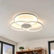 Lindby LED plafondlamp Riley, wit, metaal, 80 cm, dimbaar