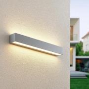 Lucande LED wandlamp Lengo, 50 cm, zilver, 2-lamps, IP65