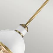 Tollis hanglamp, messing/wit, 1-lamp, Ø 20,4cm