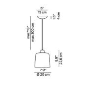 Luceplan Zile hanglamp zwart mat, Ø 20 cm