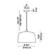 Luceplan Zile hanglamp duifgrijs mat, Ø 40cm