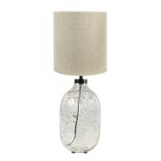 PR Home Groove tafellamp Ø 40cm glas/linnen natuur
