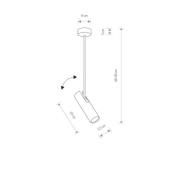 Plafondspot Eye Super, hoogte 58 cm, wit