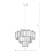 Hanglamp Cristal, transparant/zilver, Ø 56 cm