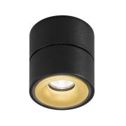 Egger Clippo S LED plafondspot, zwart-goud