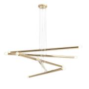 Hanglamp Tubo, goud, 10-lamps