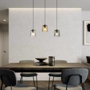 Hanglamp Lucea 3-lamps transparant/rook/amber