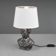 Tafellamp Albert in bustevorm, zilver/wit