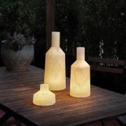 LED tafellamp Alabast, accu, IP65, hoogte 39 cm