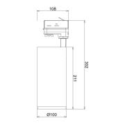 LED track spot Lucea 3 fasen 30 W wit