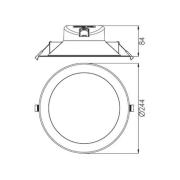 LED inbouwlamp Acrux wit, CCT 24,4cm