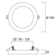 Sylvania Start LED downlight 5-in-1 Ø 16,5 cm 12 W