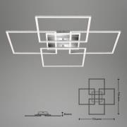 Frame S LED plafondlamp, 72,4x72,4 cm, aluminium