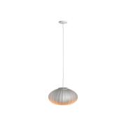 Hanglamp Mei, kap plat ovaal, structuur wit