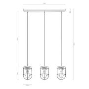Envostar Neptuna hanglamp, 3-lamps lineair