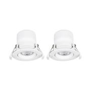 Prios inbouwlamp Shima, wit, 7W, 3000K, 2 stuks, dimbaar