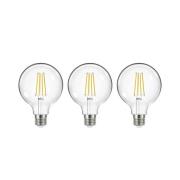 LED lamp, E27, G95, 3,8W, 2700K, 806lm, 3 stuks