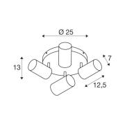 SLV Asto Tube plafondspot GU10 4-lamps rondel wit