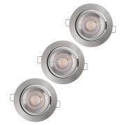 LEDVANCE Simple Dimbare LED spot in een set van 3, nikkel