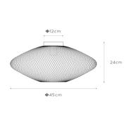 Plafondlamp met gaas, trapeziumvormig, zwart