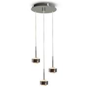 Hanglamp Puk Drop Trio, mat nikkel